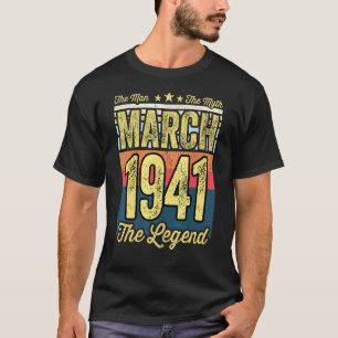 Mens 80th Birthday The Man The Myth The Legend Mar T-Shirt