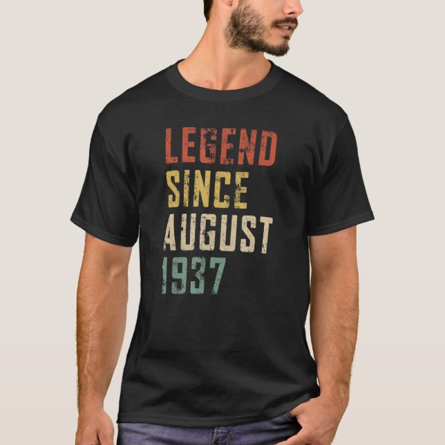 Mens 85 Years Old Legend Since August 1937 85th Bi T-Shirt (Front)