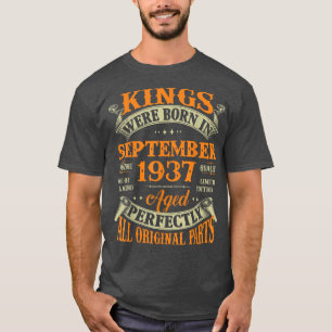 Mens 85th Birthday Gift Kings Born In September 19 T-Shirt