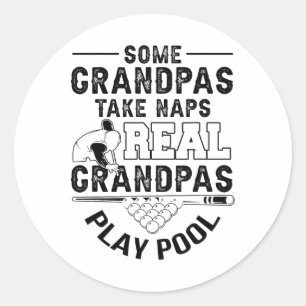 Mens 8 Ll Eight Ll - Funny Pool Billiards Classic Round Sticker