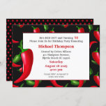 Men's 90th  Red Hot Pepper Birthday Invitations<br><div class="desc">Funny red hot pepper invitation  to celebrate a 90th Birthday.   Celebrate  this special birthday.  Can be use for man or woman. Age 90 can be changed to any age.</div>