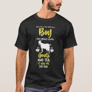 Mens A Boy Who Love Tea And Goats T-Shirt
