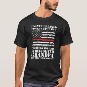 Mens A Freaking Awesome Firefighter Grandpa Firefi T-Shirt
