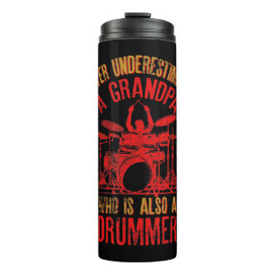 Mens A Grandpa Who Is Also A Drummer Funny Quote F Thermal Tumbler