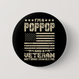 Mens A Poppop And A Veteran Nothing Es Proud 6 Cm Round Badge