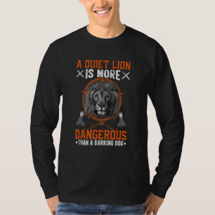 Mens A Quiet Lion Is More Dangerous Viking Valhall T-Shirt
