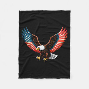 Mens Aamerican Flag Bald Eagle Patriotic Eagle 4th Fleece Blanket