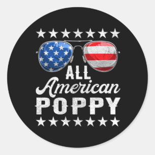 Mens Aamerican Poppy Shirt 4th Of July Matching Classic Round Sticker