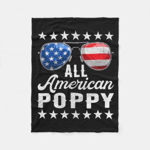 Mens Aamerican Poppy Shirt 4th Of July Matching Fleece Blanket