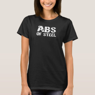 Mens Abs Of Steel Gym Fitness Workout Bodybuilding T-Shirt