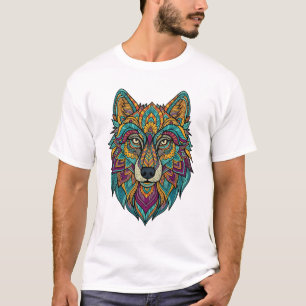 Men's Abstract Wolf Design T-Shirt – Modern Geomet
