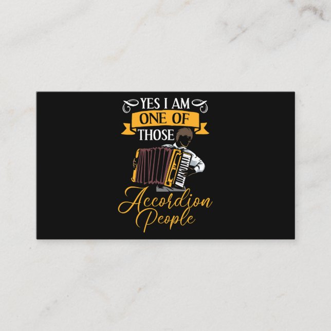 Mens Accordion Musician Accordion Music Squeezebox Business Card (Front)
