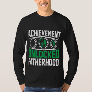 Mens Achievement Unlocked Fatherhood Father Day T-Shirt