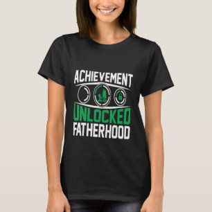 Mens Achievement Unlocked Fatherhood Father Day T-Shirt