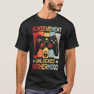 Mens Achievement Unlocked Fatherhood Video Games F T-Shirt