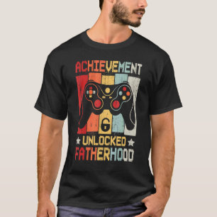 Mens Achievement Unlocked Fatherhood Video Games F T-Shirt