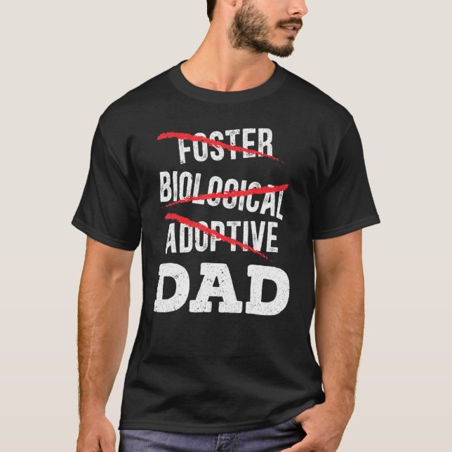 Mens Adoptive Dad Adoption Announcement Foster Fat T-Shirt (Front)