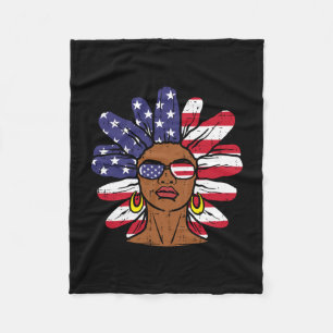 Mens african american black woman fourth 4th of fleece blanket