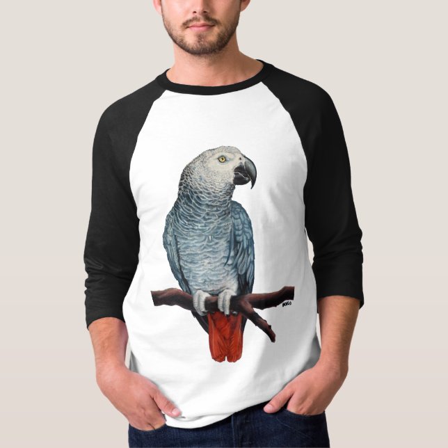 Men's African Grey Parrot Shirt Parrot Jersey  (Front)