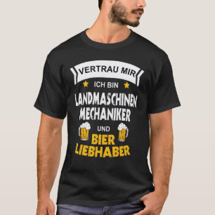 Mens Agricultural Mechanic Beer Saying T-Shirt
