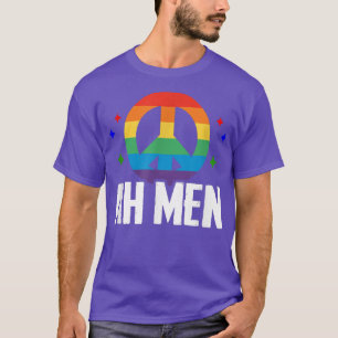Mens Ah Men Pride Month LGBT homoseual Rainbow T-Shirt