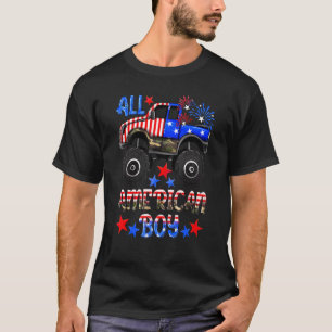 Mens All American Boy Monster Truck  Racing Indepe T-Shirt