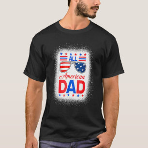 Mens All American Dad 4th Of July Bleached Family T-Shirt