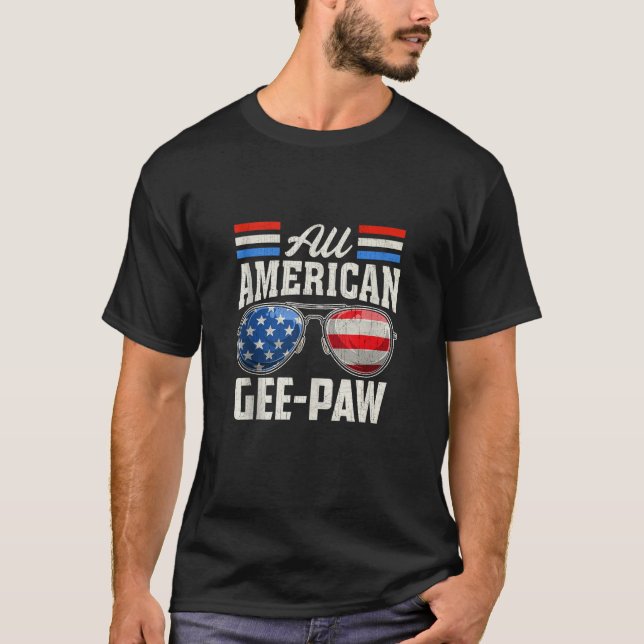 Mens All American Gee Paw 4th Of July Family Match T-Shirt (Front)