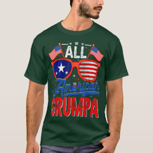 Mens All American Grumpa 4th of July USA Flag Sung T-Shirt