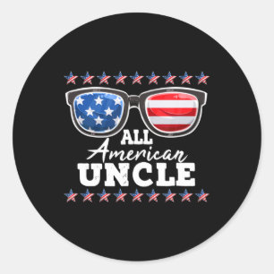Mens All American UNCLE Men Classic Round Sticker
