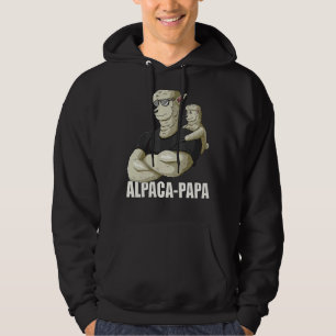 Mens Alpaca Papa With Llama Alpaca Son For Fathers Hoodie