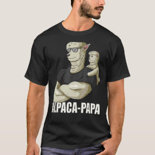 Mens Alpaca Papa With Llama Alpaca Son For Fathers T-Shirt