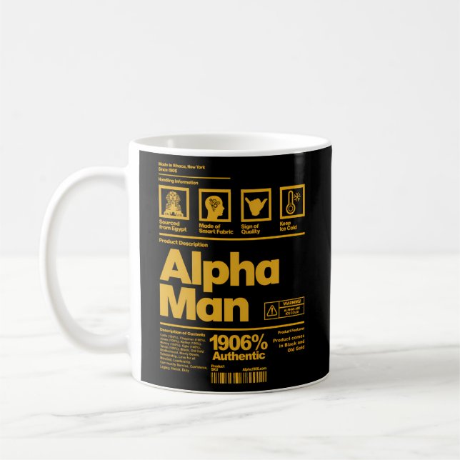 Mens Alpha African 1906 Fraternity Information Des Coffee Mug (Left)