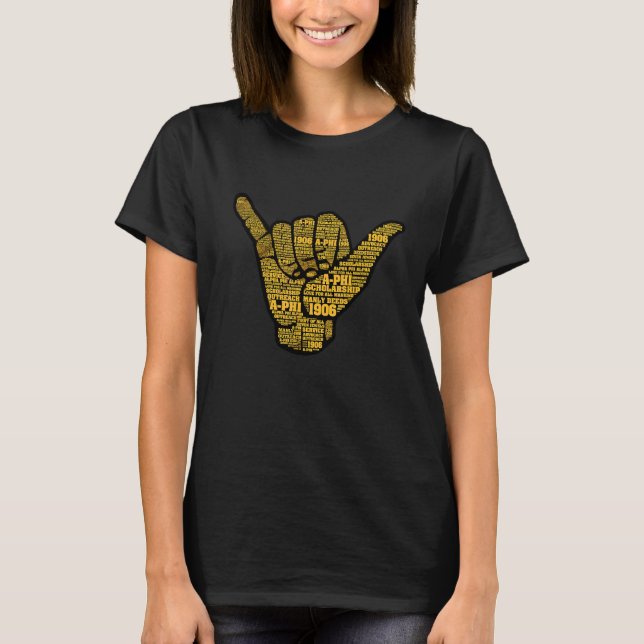 Mens Alpha African Fraternity Hand Sign Words 1906 T-Shirt (Front)