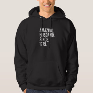 Mens Amazing Husband Since 1979 43rd Wedding Anniv Hoodie