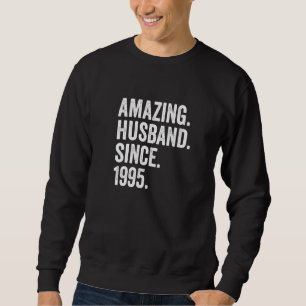 Mens Amazing Husband Since 1995 27th Wedding Anniv Sweatshirt