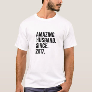 Mens Amazing Husband Since 2017 5Th Wedding Annive T-Shirt