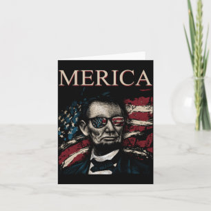 Mens America Abraham Lincoln 4th Of July Aamerican Card