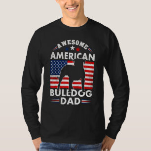 Mens American Bulldog Dog Dad Owner Usa Flag 4th O T-Shirt