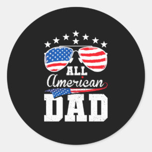 Mens american dad 4th of july matching family classic round sticker