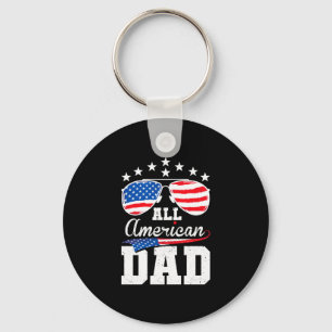 Mens american dad 4th of july matching family key ring