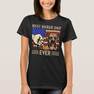Mens American Flag Best Boxer Dad 4th Of July Fath T-Shirt