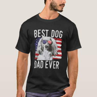 Mens American Flag Best Dog Dad Ever Dachshund USA T-Shirt
