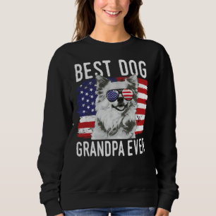 Mens American Flag Best Dog Grandpa Ever Chihuahua Sweatshirt