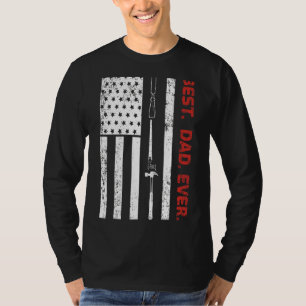 Mens  American Flag Best Woodworker Dad Ever Fathe T-Shirt