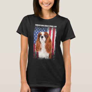 Mens American Flag Cavalier King Chales Spaniel Da T-Shirt