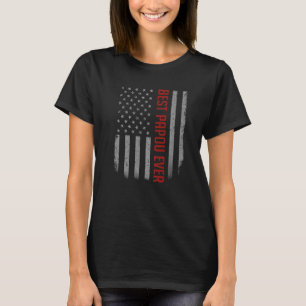 Mens American Flag Dad For Fathers Day Best Papo T-Shirt