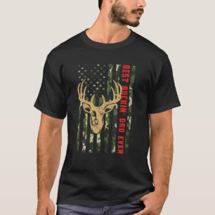 Mens American Flag Deer Hunting, Best Buckin Dad E T-Shirt