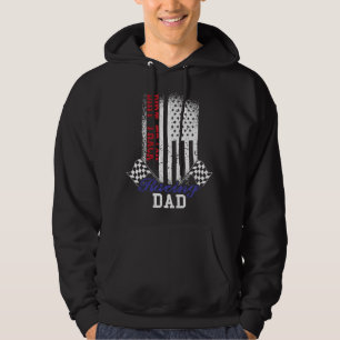 Mens American Flag Dirt Track Racing Dad Race Flag Hoodie