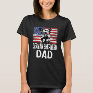 Mens American Flag German Shepherd Dad Dog For Fa T-Shirt